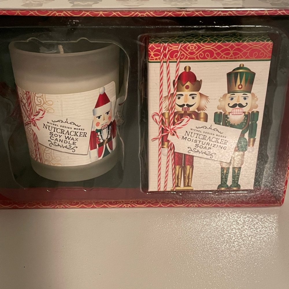 Nutcracker candle and soap gift set